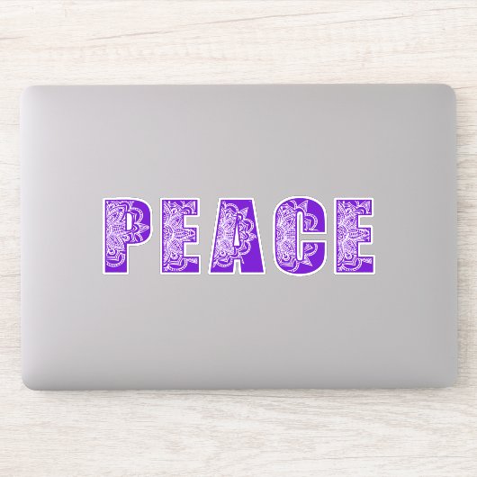 3 sticker Mandala Flower Peace Typografie (Computer)