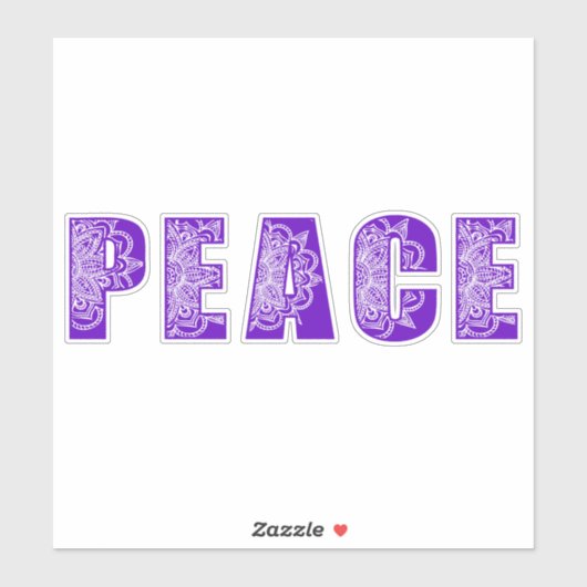 3 sticker Mandala Flower Peace Typografie (Vel)