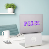 3 sticker Mandala Flower Peace Typografie (Laptop op bureau)