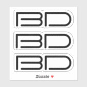 3 stickers zwarte monogram Logo Business Laptop (Vel)