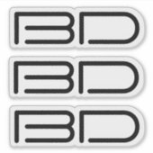 3 stickers zwarte monogram Logo Business Laptop (Voorkant)