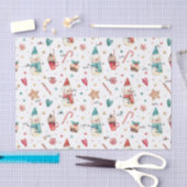 3 Stks Weefselnaam, Snoep Sneeuwman Kerstpatroon Tissuepapier (Craft)