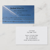 3 strengen prikkeldraad en contrail visitekaartje (Voorkant / Achterkant)