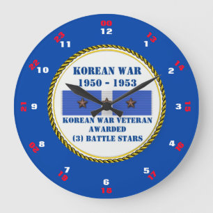 3 STRIJDSTERREN KOREAANSE OORLOGSVETERAAN GROTE KLOK