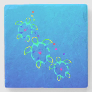 3 Stropdas geverfde honingschildpadden Stenen Onderzetter