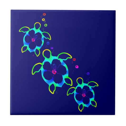 3 Stropdas geverfde honingschildpadden Tegeltje (Voorkant)