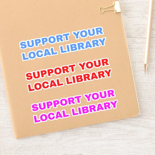 (3 stuks) Ondersteunt uw lokale bibliotheek Sticker (Notitieboek)