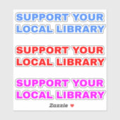 (3 stuks) Ondersteunt uw lokale bibliotheek Sticker (Vel)