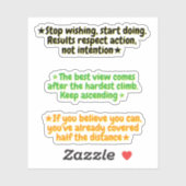 3 Success Quotes for Men (for Work) Motivational Sticker (Vel)
