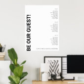 3 tabel Simple White Wedding Seating Chart Poster (Thuiskantoor)