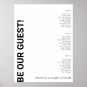 3 tafel Eenvoudige Witte Trouw zitplaatsindeling Poster (Voorkant)
