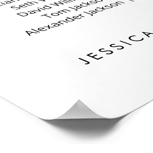 3 Tafels Elegant Onze Favoriete Mensen Zittingsgra Poster (Hoek)