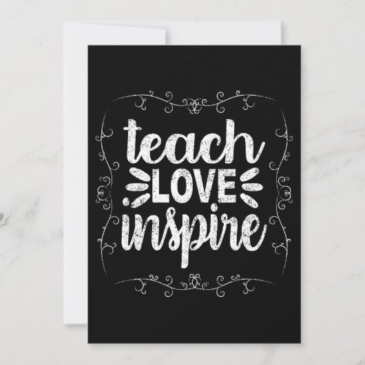 3- Teach Love Inspire Shirt, Retro  leraar Kaart (Voorkant)