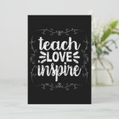 3- Teach Love Inspire Shirt, Retro  leraar Kaart (Staand voorkant)