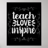3- Teach Love Inspire Shirt, Retro leraar Poster (Voorkant)