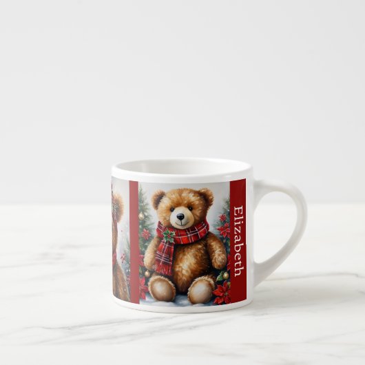 3 teddyberen om een naam voor een kersttheefeest t espresso kop (Rechts)