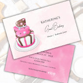 3-tier roze moderne taart bakkerij bedrijf visitekaartje