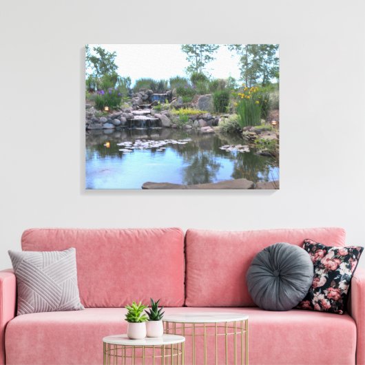 3-tier waterval koi vijver canvas (Insitu (Woonkamer))