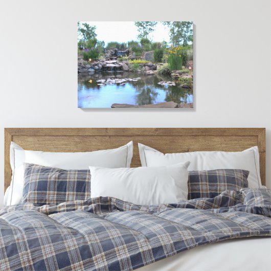 3-tier waterval koi vijver canvas afdruk (Insitu (Slaapkamer))