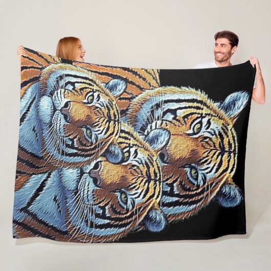 3 TIJGERS FLEECE DEKEN (In situ)