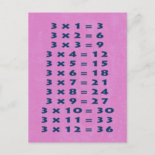 #3 Times Table Collectible Briefkaart (Voorkant)