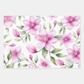 3 tinten van waterverf bloemmotief inpakpapier vel (Voorkant 3)