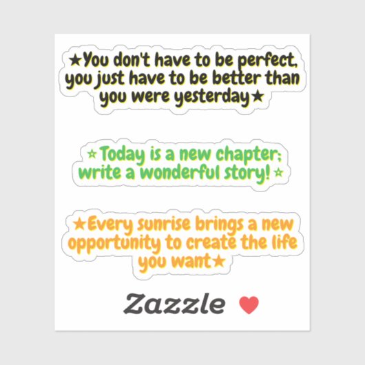 3 Todays Motivational Quotes | Inspirational Sticker (Vel)