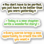 3 Todays Motivational Quotes | Inspirational Sticker (Voorkant)
