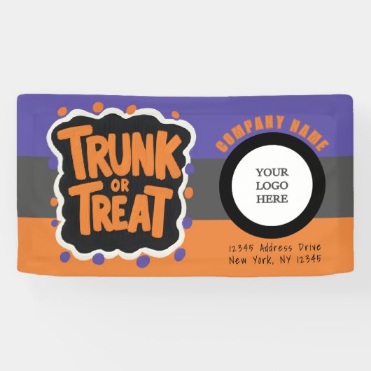 3 Toned Trunk of Treat Halloween Logo Business Spandoek (Horizontaal)