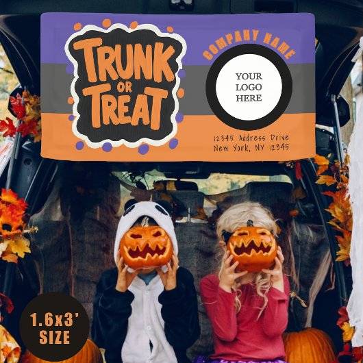 3 Toned Trunk of Treat Halloween Logo Business Spandoek