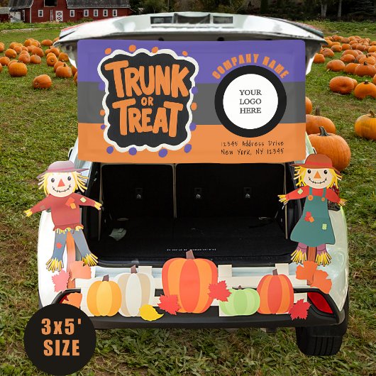 3 Toned Trunk of Treat Halloween Logo Business Spandoek