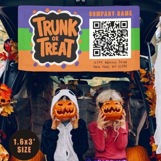 3 Toned Trunk of Treat Halloween QR Business Spandoek