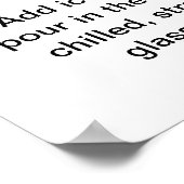 3 tot 1 (Wet) Martini Cocktail Recipe Art 16 "x20" Poster (Hoek)