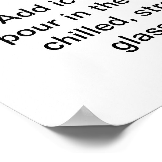 3 tot 1 (Wet) Martini Cocktail Recipe Art 16 "x20" Poster (Hoek)