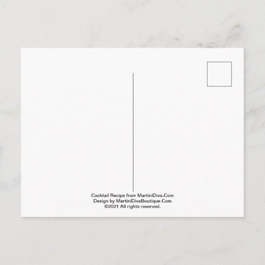 3 tot 1 (Wet) Martini Cocktail Recipe Art. Briefkaart (Achterkant)