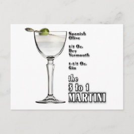 3 tot 1 (Wet) Martini Cocktail Recipe Art. Briefkaart