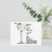 3 tot 1 (Wet) Martini Cocktail Recipe Art. Briefkaart (Staand voorkant)