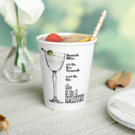 3 tot 1 (Wet) Martini Cocktail Recipe Art. Papieren Bekers