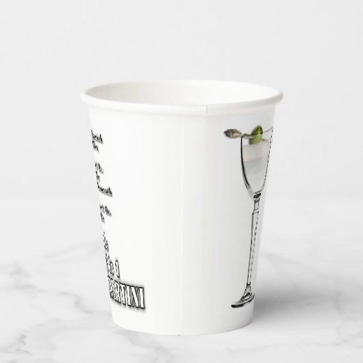 3 tot 1 (Wet) Martini Cocktail Recipe Art. Papieren Bekers (Rechts)