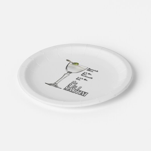 3 tot 1 (Wet) Martini Cocktail Recipe Art. Papieren Bordje (Gekanteld)