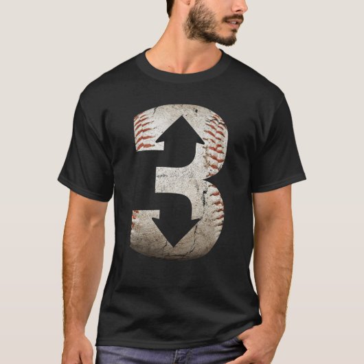 3 tot 3 | Drie tot drie-op-honkbal T-shirt (Voorkant)
