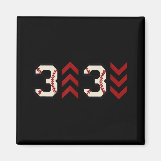 3 tot 3 met 3 met drie met drie met Baseball Softb Magneet (Voorkant)