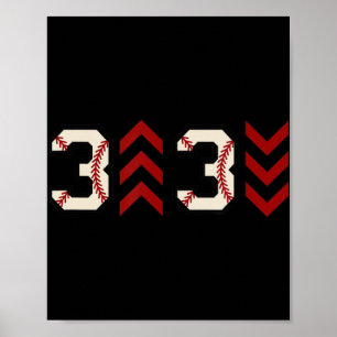 3 tot 3 met 3 met drie met drie met Baseball Softb Poster