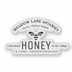 3" Transparant Vinyl Sticker 12oz skep Honingpot
