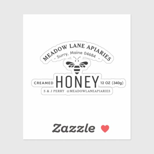 3" Transparant Vinyl Sticker 12oz skep Honingpot (Vel)