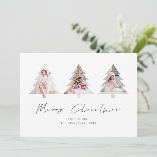 3 Tree Shape foto's 2026 Kalender Vrolijk Kerstfee Feestdagenkaart (Staand voorkant)