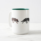 3 Tribale Duitse herders Tweekleurige Koffiemok (Voorkant links)