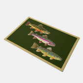 3 Trout Brook Rainbow Brown Fly Fishing Beauful Deurmat (Schuin)