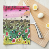 3 Troutskins visserij met de hengel Theedoek (Quarter Fold)