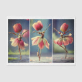 3 Tulpenbloem Ballerina's, Roze DJ5RF Decoupage Tissuepapier (Voorkant)
